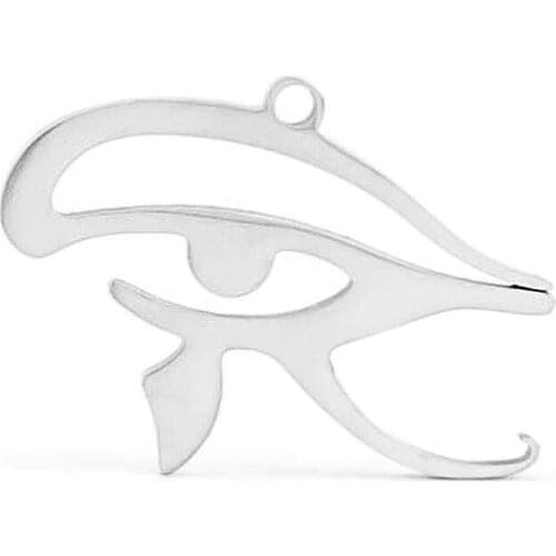 10pcs Eye Of Horus Charm jewelry mirror polished Egypt eye Pendant stainless steel ball Necklace for men women