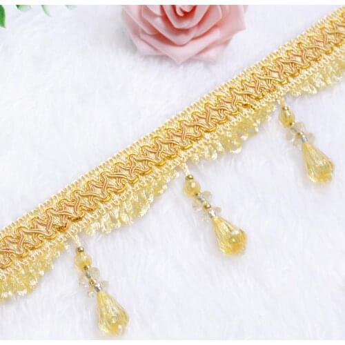 12yard/lot European Style Curtain Trim Tassel Beaded Lace Fabric Crafts Garment Sofa Decoration Diy Curtain Accessories Borla