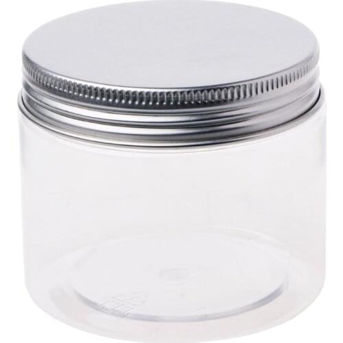 150ml Clear Round PET Jar With Aluminium Screw Lid Food Storage Container Sealed Refillable Bottles