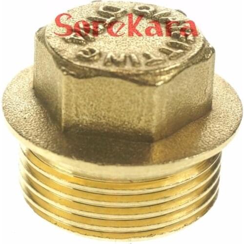 2pcs 1/2" 3/4" 1" 1-1/4" BSPP Male Brass Pipe Countersunk Plug Hex Head Socket End Cap With Flange