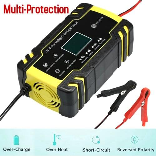 Car Charger 12V/8A 24V/4A 3-Stage Automatic Smart Car Battery Charger LCD Display Battery Charger for car Motorcycles