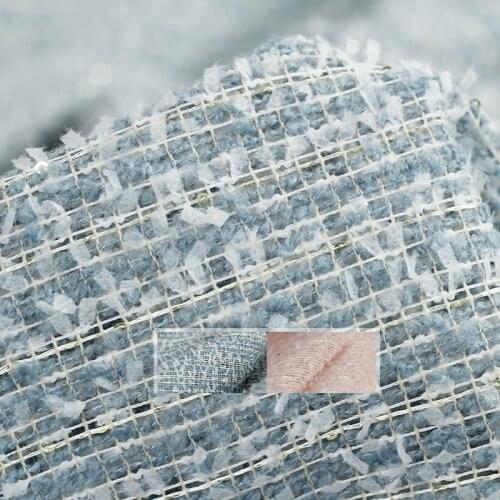 White Waxberry Italy Thin Pierced Tweed Fabric Garment Material Women Jacket Coat Sewing Cloth Tailor Textile Freeshipping