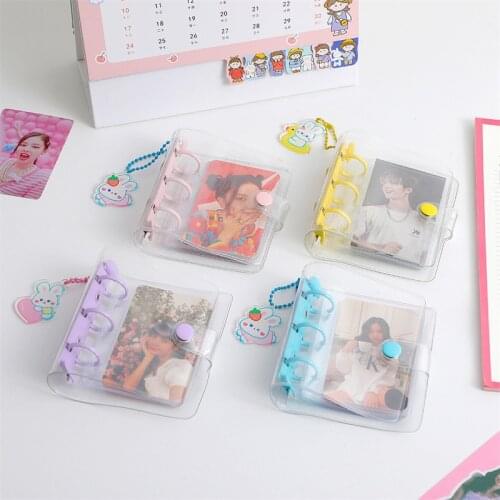Korea Clear Binder Card Holder Wallet For Girl Transparent Mini Pocket Notebooks Organizer Card Purse