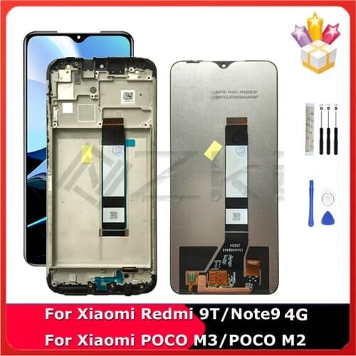 For Xiaomi Redmi Note9 4G Redmi 9T J19S Digitizer LCD Display for Xiaomi POCO M3 M2 M2010J19CG Touch Screen + frame Repair Parts