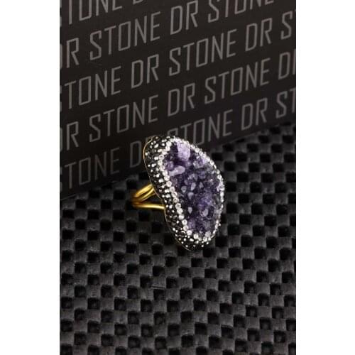 DR Stone Natural Stone Women 'S Amethyst Ring 20 AR493