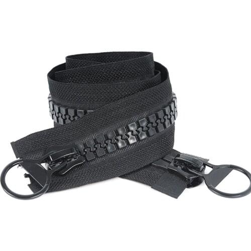 20# ultra size resin zipper double sliders for wind coat down jacket luggages zipper repair ring puller 1pc 80 90 100 120 150cm