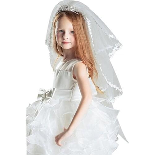 In Stock Girls First Communion Veils Long Flower Girl Veils Free Shipping 2020 Hot Sale