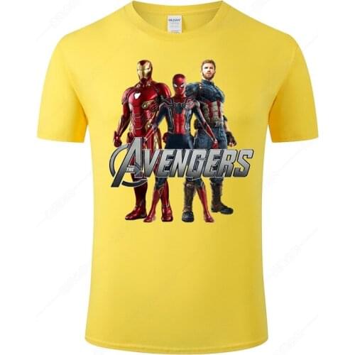 The Avengers T Shirt Men Harajuku Iron Man Captain America Summer Cotton T-shirt Fashion Male Tops Cool Tee Homme Clothing J95