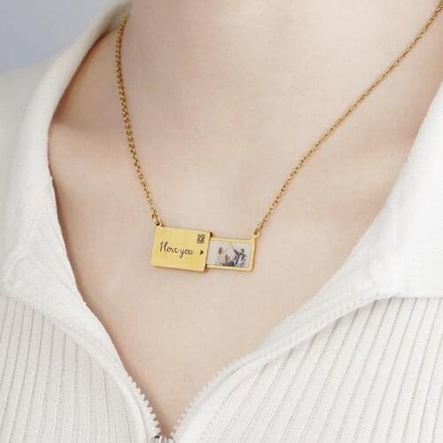 Personalized Custom Locket Necklace Photo Mum Dad Baby Children Grandpa Parents I Love You Pendant For Family Anniversary Gift