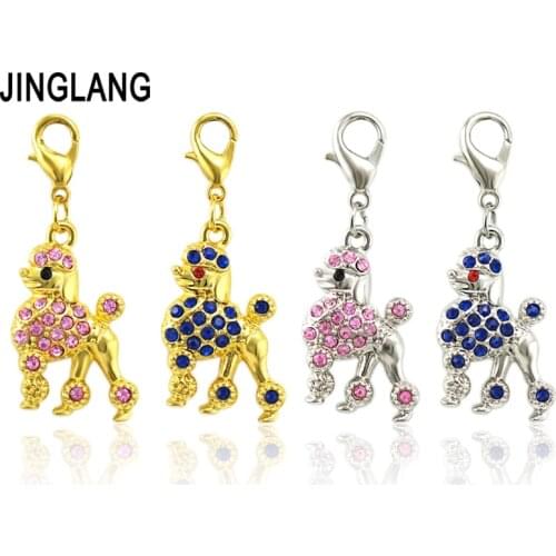 JINGLANG 50 Pieces Rhinestone Dog Charm Best friend mom Charms Pendant Jewelry Wholesale