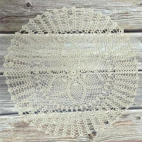 HOT Lace Round cotton table place mat pad Cloth crochet drink placemat cup mug Christmas tea coffee coaster dining doily kitchen