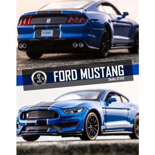 New 1:32 High Simulation Supercar Ford Mustang Shelby GT350 Car Model Alloy Pull Back Kid Toy Car 4 Open Door Childrens Gifts