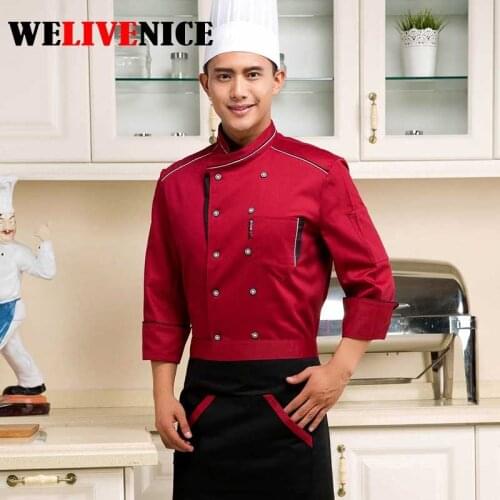 2017 New Winter Long-sleeve Breathable Double-breasted Restaurant Chef Jacket Kitchen Cook Suit Net Back Man Woman Chef Uniform