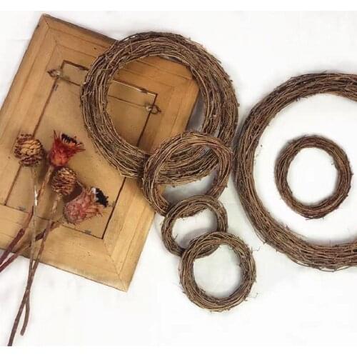 1PC Hand Woven Wicker Rattan Garland For Party DIY Chirstmas Home Door Wall Decoration Hanging Ornaments Accessories