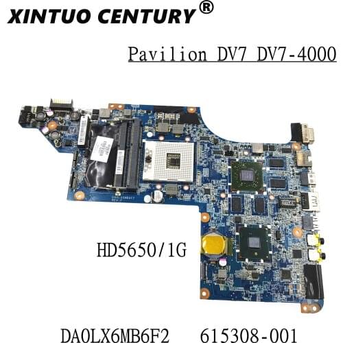 Placa base para portátil HP Pavilion DV7 DV7T DV7-4000 615308-001 630981-001 DA0LX6MB6F2 HM55 DDR3 HD5650M GPU