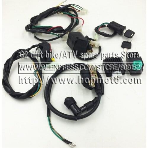 FULL DC 90CC 110CC 125CC 140CC 150CC Kick+ Electric Start Engine Wiring Harness Loom PIT Dirt Bike