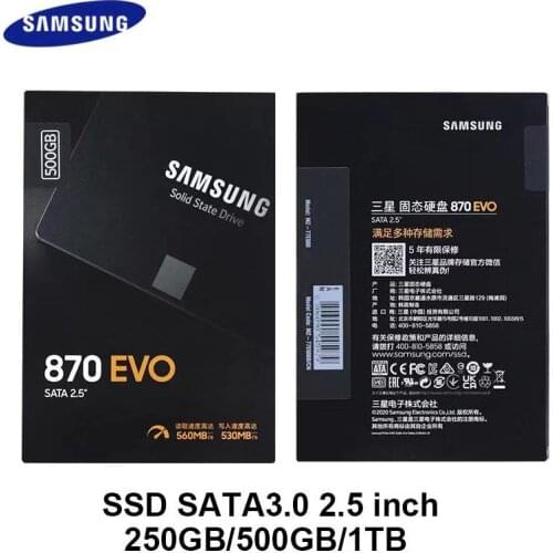 SAMSUNG SSD 870 EVO 250GB 500GB 1TB 2TB 2.5 Internal Solid State Disk HDD SATA3.0 Inch Laptop Desktop PC