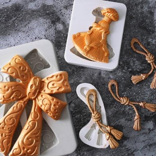 Aouke Bow Fondant Silicone Mold Gummy Chocolate Cake Mold Soft Ceramic Decoration Tools