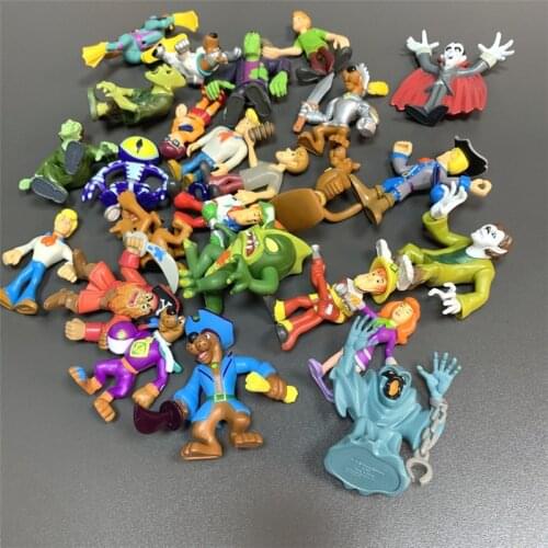 Random 5/10pcs Scooby Mystery Mates Shaggy Velma Pirate Zombie Monster Action Figure 2.5" Dolls Cartoon Classic Movie Toys