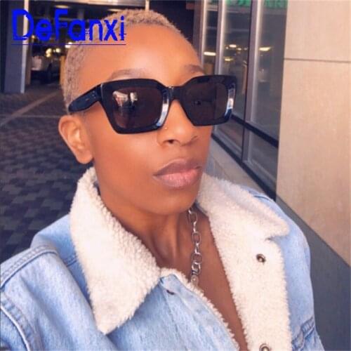 Celebrity Fashion Sunglasses Men Plastic Frame Black Square Womens Glasses UV protection Female Shades Luxury Design