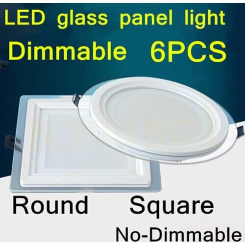 LED Panel Downlight Round Glass Cover Lights LED 6W 12W 18W Dimmable AC110V220V High Bright Ceiling Recessed Lamps +Driver