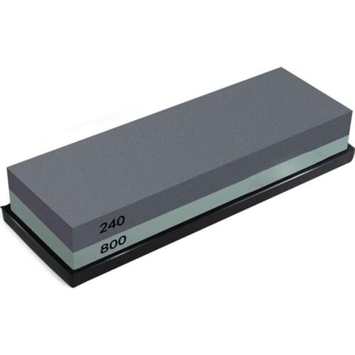 Whetstone 2-IN-1 Sharpening Stone 240/800 Grit Waterstone Knife Sharpener, Rubber Stone Holder Included