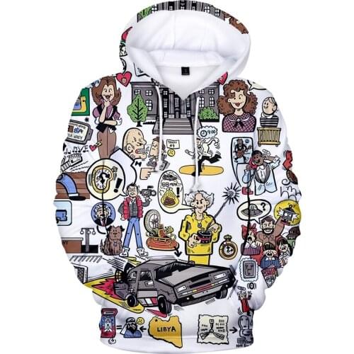 Aikooki Hoodie Back to the Future 3D Hoodies Men Women Autumn Hooded Pullover Oversized Harajuku Sweatshirt Mens 3D Hoodie