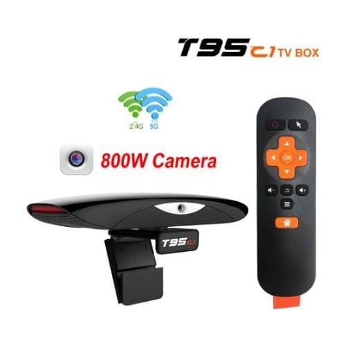 5pcs T95C1 2GB 16GB 800W pixel Camera TV BOX Android 9.0 Smart TVBOX 2.4&5G Wifi 100M Support 1080P 4K Youtube Media Player