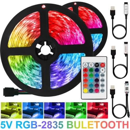 USB 3key controle fita irneon luzes LED RGB 2835 5V LED luzes DC de tira bluetooth fita flexível diodo pc tv backlight