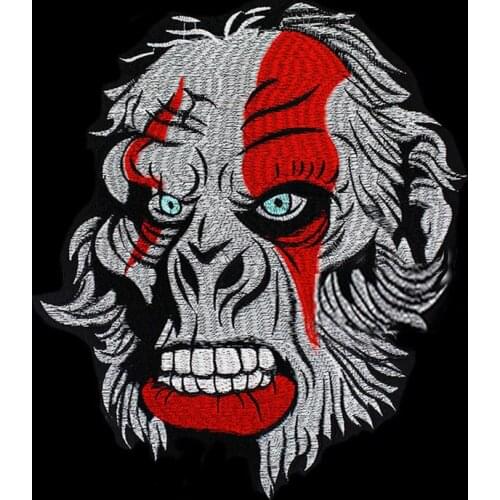 1pc Vintage Skull Patches Embroidery Personality Evil Gorilla Skeleton Badges Iron for Clothing Backpack Jacket Applique Decor