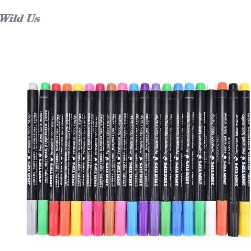 20 Colors Fabric and T-Shirt Liner Marker Pens Textile Paint Cloth Pigment DIY Painting Supplies