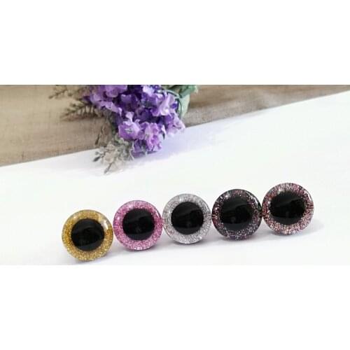 20pcs/lot--new 16mm & 20mm & 24mm clear round plastic safety toy eyes +glitter Nonwovens+ washer--size & color option-N5