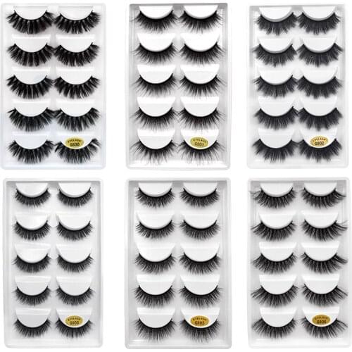 30pairs/lot natrual mink eyelashes false lashes bulk fluffy 3d mink lashes fake false lashes kit 6 packs eyelashes for maquiagem