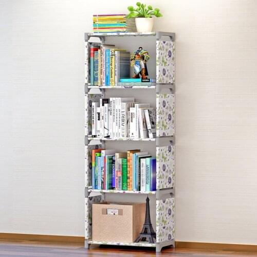 5 layers DIY Simple Bookshelf Easy Assembly Bookcase Can Be Moved Childrens Debris Book Rack Shelf Home Furniture Book Shelf