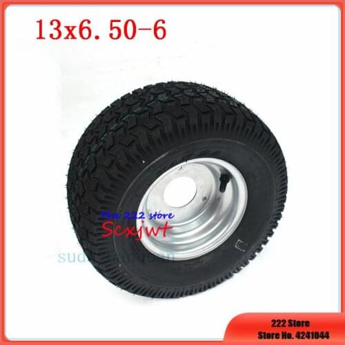 13x6.50-6 tyre tubeless tire with alloy rim kits for ATV QUAD Golf Buggy Mower Go-kart Lawnmowers 13 inches vacuum wheels