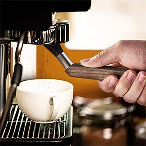 Household Machine Cleaning Brush Coffee Grinder Brush Natural Bristle Brush Walnut Handle with Lanyard