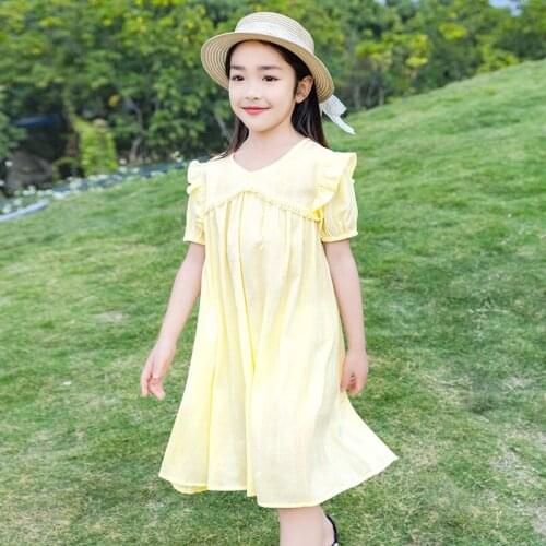 Kids Dresses for Girl Ruffle Summer Dress Elegant Cotton Girls Dreses Childrens Clothing Princess Costume 4 6 8 10 12 14 Yrs