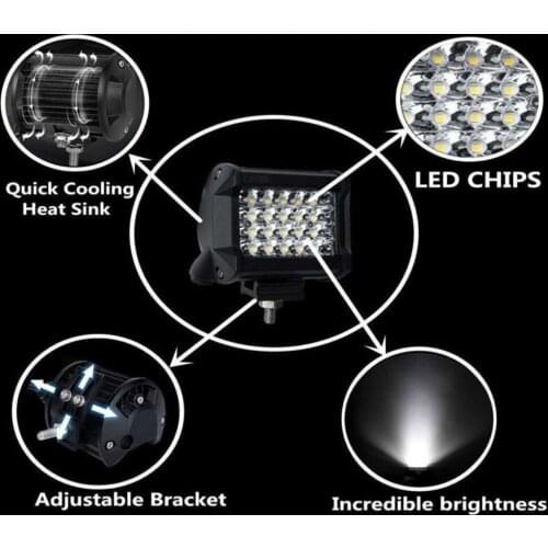 Driving Car lights Fog LED Lamp Parts Replacement Spotlight Truck 1pcs 20000LM 4 Inch