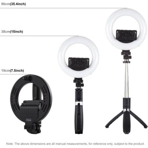 Flexible PULUZ LED Ring Light For Live Vlogging Bluetooth Selfie Stick Mount