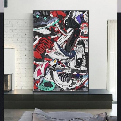 Canvas Paintings Sneakers Fashion Trend Artwork Art Posters and Prints Cuadros Wall Art Pictures for Living Room Home Decoration