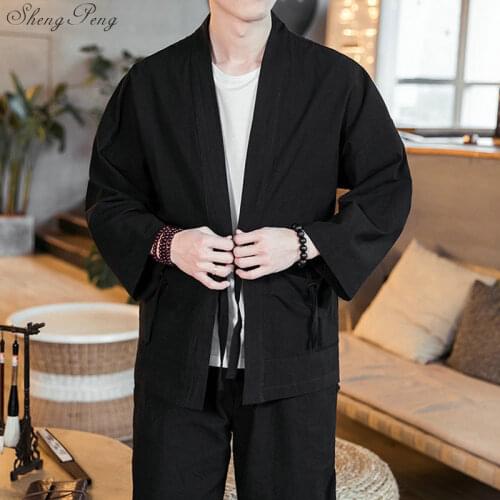 Kimono cardigan men Japanese obi male yukata mens haori Japanese samurai clothing traditional Japanese clothing V1626