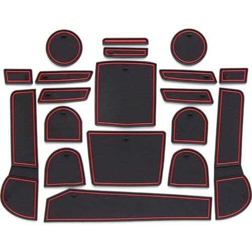 Car Door Groove Mat For Subaru XV 2016 2017 Facelift Crosstrek WRX STI Gate Slot Mat Rubber Anti-Slip Mat