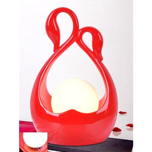 Chinese Style Table Lamps Bedroom Bedside Table Lights Modern Wedding Table Lamps for Bedroom Room Living Room E27 220V 110V