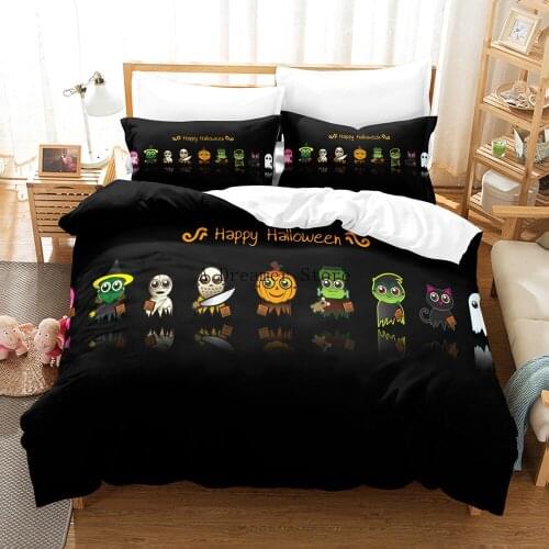 New Cartoon Halloween Duvet Cover Set Children Bedlinen Twin Full Queen King Bedclothes Kids Bedding Pumpkin Lantern