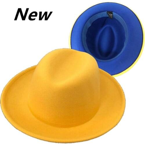 10 color fedora hats autumn and winter oval two-color new hats top jazz hats Panama fedora hats for men and women шляпа женская