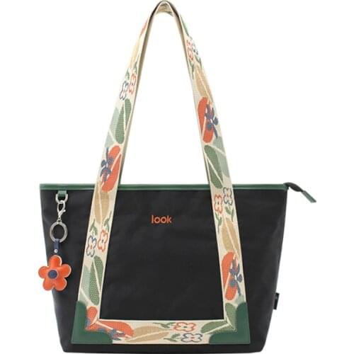 Flower Princess LOOK 2021 New Shoulder Womens Large-Capacity Casual Flowers Canvas Lightweight Nylon Female Handbag Tote Bag