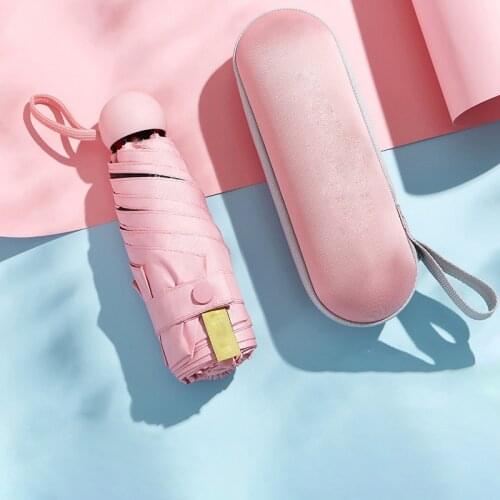 240g Small Fashion Folding Umbrella Anti-UV Sunshade Pocket Sunscreen Umbrella 6 Ribs Women Travel Pocket Rain Parasol