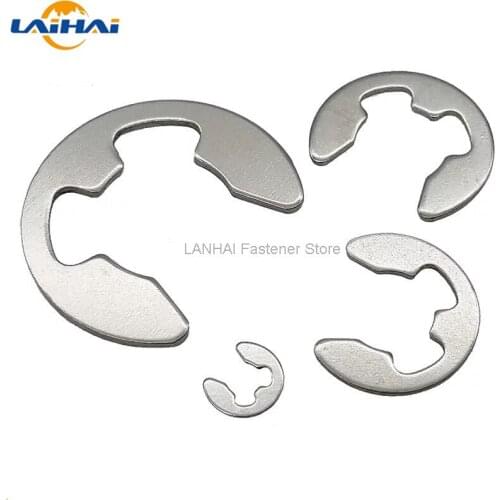 10/100 M1.2 M1.5 M2 M3 M3.5 M4 M5 M6 M7 M8 M9 to M16 304 Stainless Steel E Clip Circlip Retaining Ring Washer for Shaft Fastener