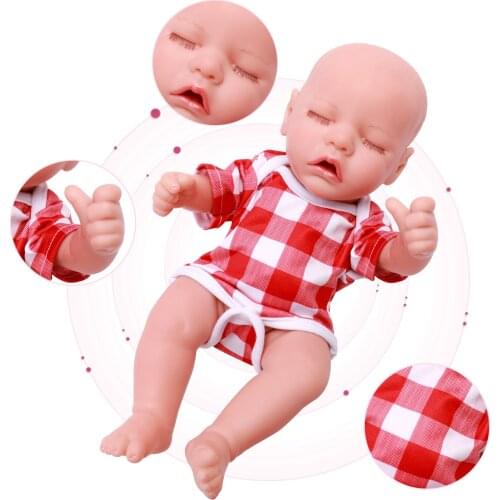 30 CM Mini Reborn Baby Doll Close Eyes Sleep Lifelike 12 Inch Full Vinyl Newborn Baby Dolls Handmade Adorable Bonecas Toy Xmas