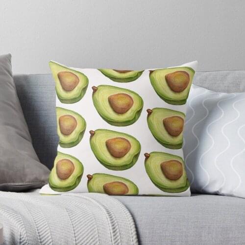 Avocado. Color Pencil Throw Pillow Cushion Cover Polyester Throw Pillows Case On Sofa Home Living Room Car Seat Decor